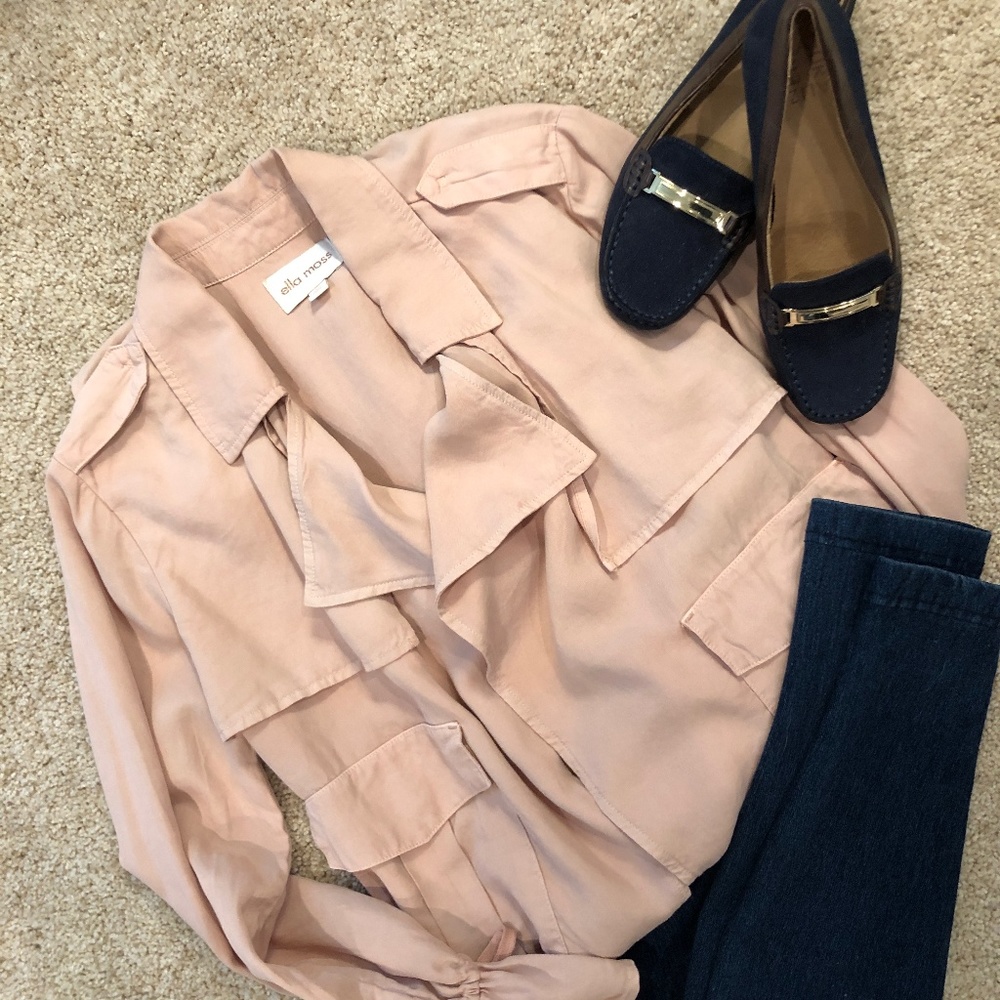 Ella Moss blush drape cargo jacket
